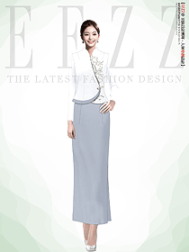 頂級酒店大堂領(lǐng)班接待員工長裙款制服設(shè)計作品