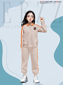 統一學校運動服長袖體恤衫套裝手繪圖