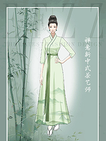 復(fù)古文藝民國風(fēng)改良漢服女裝定制設(shè)計效果圖