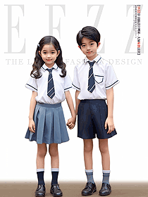 小學生校服夏季套裝兒童班服手繪定制設計圖