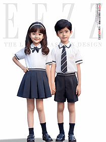 幼兒園園服夏裝英倫風短袖小學生校服手繪服裝設計圖