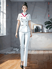  時尚氣質幼師工作服美容顧問咨詢師工裝定制設計圖