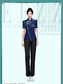 國潮文化酒店餐廳女服務(wù)生制服刺繡定制方案