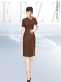 職業連衣裙神范收腰醫美夏季制服定制設計圖