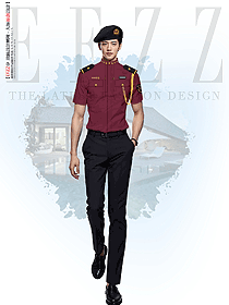 原創(chuàng)服裝設(shè)計短袖保安服款式效果圖