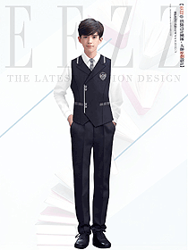 兒童大合唱服中小學生校服班服馬夾套裝定制款設計圖