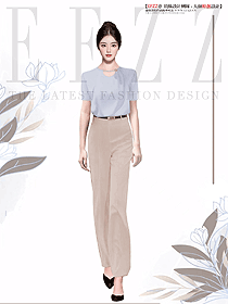 職業(yè)套裝女時尚商務(wù)通勤加長款女褲定制設(shè)計圖