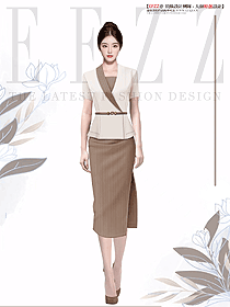 職場小西裝側(cè)邊開叉高腰顯瘦包臀百褶裙女中長款