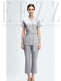 美容院養生會所高端氣質工作服足浴店技師服褲裝定制圖片