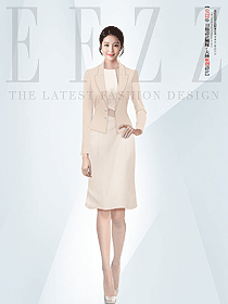 氣質女神范米色職業裝正裝酒店經理前臺制服定制