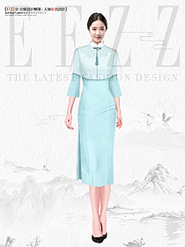 國潮長款氣質文藝高端旗袍連衣裙