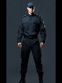 藏藍(lán)色特訓(xùn)服機(jī)場安檢保安執(zhí)勤制服工衣