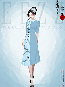 新國風改良中式旗袍春夏修身連衣裙款酒店服務員工衣