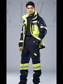 熒光色防撕裂勞保服反光條安全工作服定制圖