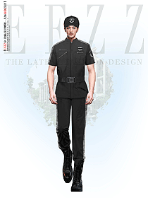 深灰色夏季短袖速干保安服四面彈制服套裝