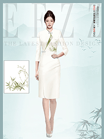 中式酒店迎賓迎客服裝改良旗袍設計圖