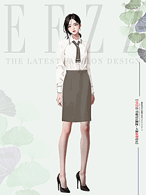 韓版簡(jiǎn)約通勤v領(lǐng)襯衣職業(yè)裝手繪設(shè)計(jì)圖