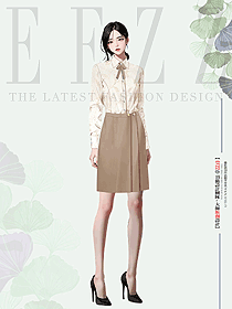 米黃色職業氣質高級襯衣工作服面試通勤穿搭