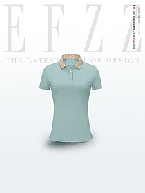 夏季淺灰綠色短袖polo衫定制女款工作服定制方案