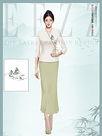 高端星級酒店前臺接待制服淡綠色迎賓女裝定制