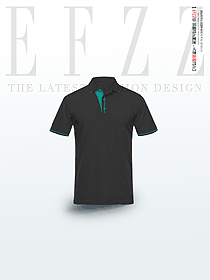 黑色員工服速干衣polo衫定制t恤工服平面工衣圖