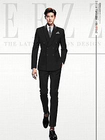 五星級酒店行政管理部門傳統雙排扣西裝制服定制設計圖