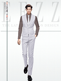 時尚青果領西裝坎肩商務正裝馬夾設計圖