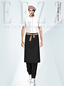 酒店餐飲明檔料理壽司服務生工作服秋冬裝定制