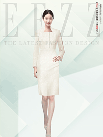 米黃色柜臺銷售導購員工職業裝定制設計圖