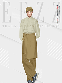 奶茶咖啡店高端服務(wù)員長(zhǎng)袖工作服襯衫定制設(shè)計(jì)