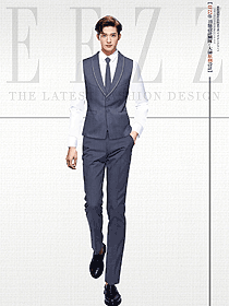 意式英倫風青果領職業裝馬夾設計款