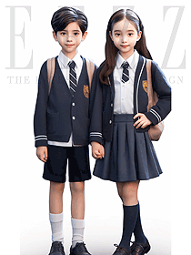 男女兒童校園英倫風毛衣襯衫款校服手繪圖片