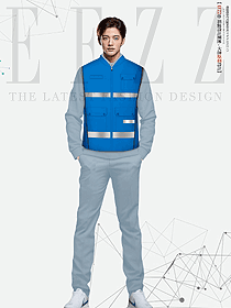 反光安全背心工程師多口袋工作服定制款設計圖