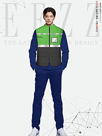 廠區戶外工地施工多口袋工人衣服定制款設計圖