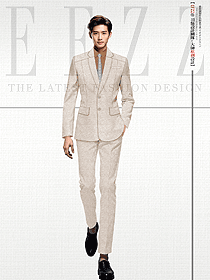 星級酒店經理淺灰色西裝高端定制設計圖