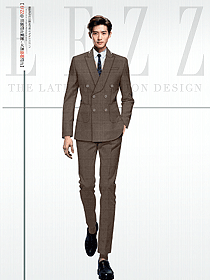 咖啡色戧駁領酒店經理行政職業裝定制設計作品圖