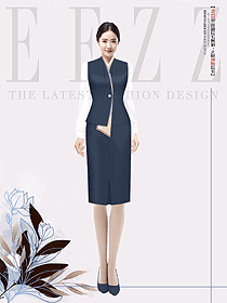 女職業裝套裝西裝內搭襯衫馬夾兩件套定制款設計