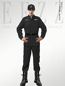 黑色保安服套裝男春秋執勤安保工作服全套