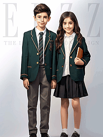 秋冬英倫貴族學校綠色西裝中小學生校服禮服