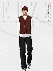 奶茶網(wǎng)咖臺(tái)球工裝男制服長(zhǎng)袖馬夾款定制圖