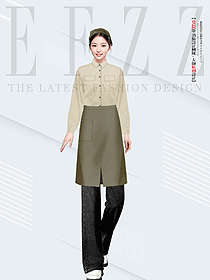 帆布圍裙定制logo印字奶茶蛋糕餐飲服務(wù)生制服