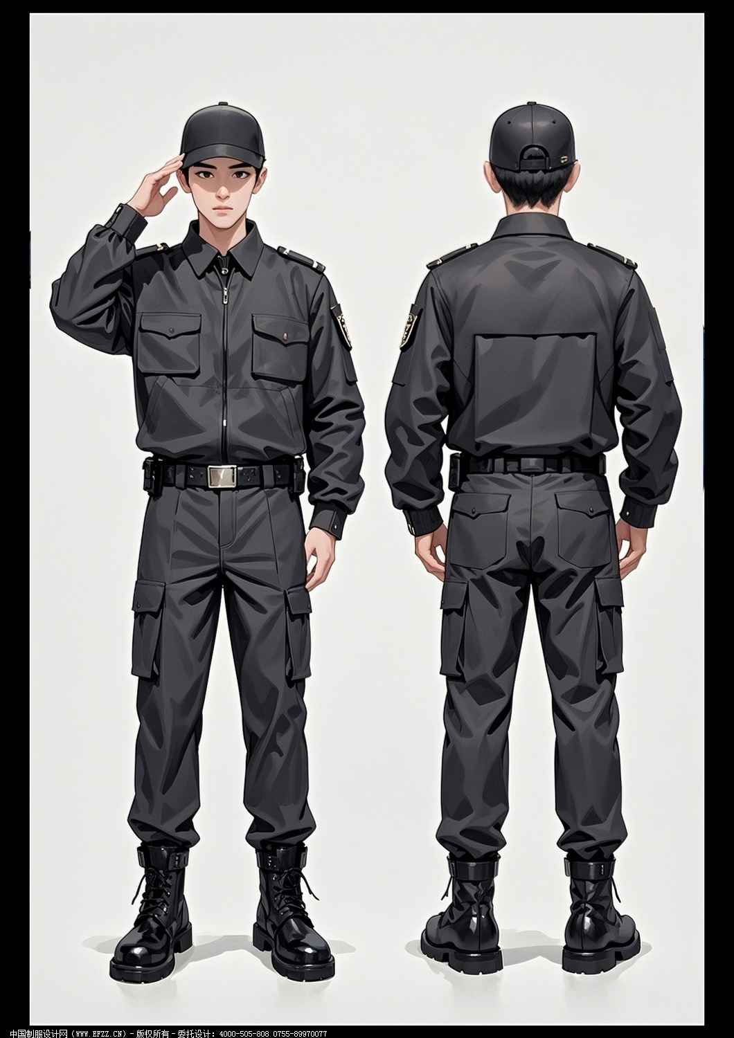 長(zhǎng)袖夾克款套裝定制男春秋季安保作訓(xùn)服執(zhí)勤制服