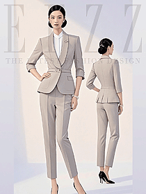 春秋新款高級感修身西裝職業(yè)裝接待主持工作服定制款