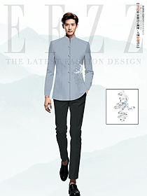 中國風酒店秋季棉麻長袖男衫服務員復古服裝定制