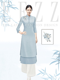 餐廳宴會所江南風咨客領班服務員服裝長袖制服手繪稿