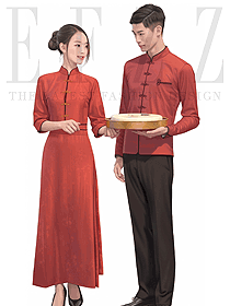 國慶宴會(huì)酒店定制服裝餐飲服務(wù)員工作服