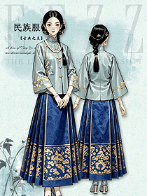 明制漢服女提花方領補服短襖半袖馬面裙秋冬款