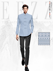 酒店餐廳秋冬款棉麻唐裝上衣男款設計圖