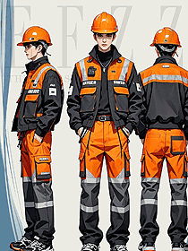 橙灰色撞色反光衣戶外應(yīng)急救援服消防救災(zāi)服作訓(xùn)服