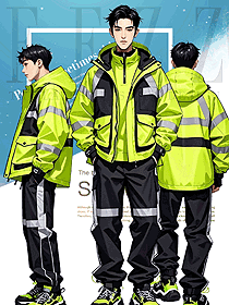 綠色熒光冬季應急救援棉服戶外保暖防寒服